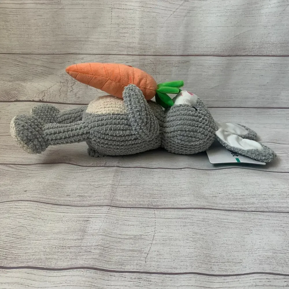 Patchwork Pet Bunny Rabbit and Carrot Dog Toy Crinkle Squeak Grunt Fetch 19